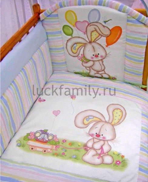 Комплект в кроватку Золотой Гусь 7 предметов Радужный