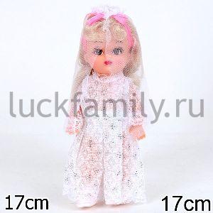 КУКЛА "НАСТЕНЬКА"-НЕВЕСТА В ПАК. (РУСС. УП.) 17СМ в кор.3*72шт ― Luckfamily.ru