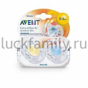 Пустышка силиконовая Avent FREEFLOW Дизайн BPA-Free 0-6 мес. 86390 (SCF180/23)