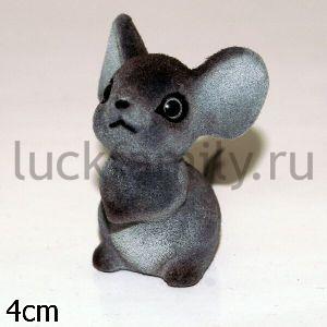МЫШОНОК ФЛОКИРОВАННЫЙ СЕРЫЙ 65611 4СМ В ПАК. УП-144ШТ.в кор.12уп. ― Luckfamily.ru