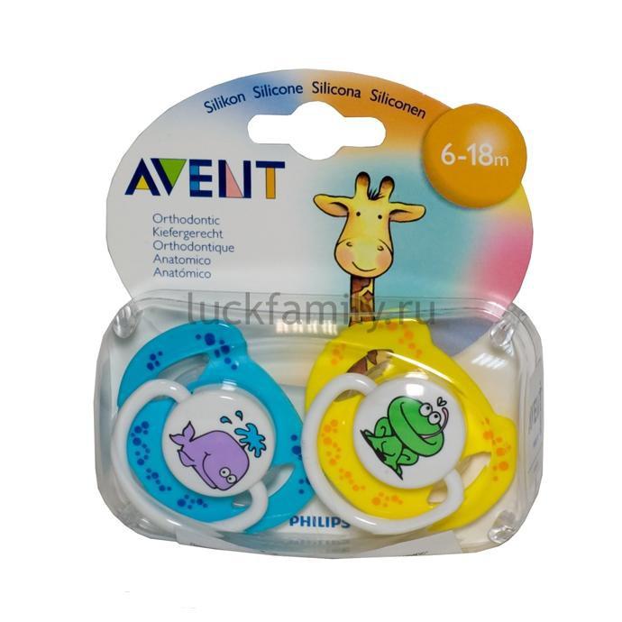 Пустышка силиконовая Avent Животные BPA-Free 6-18 мес. 86170 (SCF172/22)