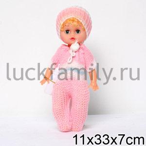 КУКЛА "НАСТЕНЬКА" С БУТЫЛОЧКОЙ, ПИЩИТ, ОДЕЖДА В АССОРТ. В ПАК. (РУСС. УП.) 25СМ в кор.6*24шт ― Luckfamily.ru