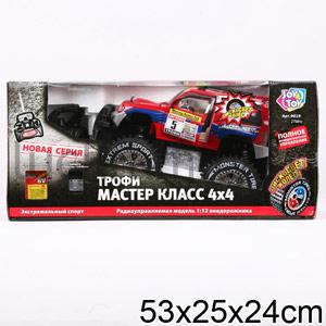 ДЖИП СПОРТ Р/У НА АККУМ ТРОФИ СО СВЕТОМ, ОТКРЫВ. ДВЕРИ 9019 EV6858 В РУСС. КОР. 33*20СМ в кор.6шт ― Luckfamily.ru