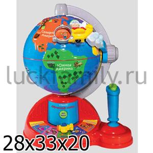 ИГРУШКА РАЗВИВАЮЩ. "VTECH" ОБУЧАЮЩИЙ ГЛОБУС МУЗ. НА БАТ., 5 ПРОГРАММ, В РУСС. КОР. в кор.4шт ― Luckfamily.ru