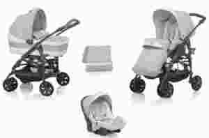 ИНГЛЕЗИНА, КОЛЯСКА 3 в1 OTUTTO SYSTEM BETULLA с шасси Ergo Bike Slate, (св.сер), Италия	 ― Luckfamily.ru
