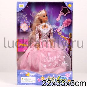 КУКЛА НА БАТ. СВЕТ+ЗВУК, С  АКСЕСС., ЦВЕТ ОДЕЖДЫ В АССОРТ. В КОР. 48*37СМ  в кор.2*12шт ― Luckfamily.ru