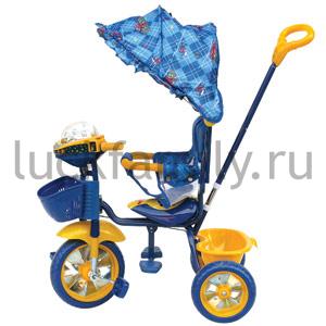 ВЕЛОСИПЕД "ФУНТИК" 3-Х КОЛ С РУЧКОЙ ОЗВУЧ МЕТАЛЛ КОЛ. 12" И 10",ТРУСЫ,ПОДНОЖКА,ТЕНТ в кор.2шт ― Luckfamily.ru