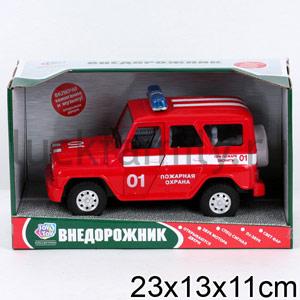 УАЗ HUNTER ИНЕРЦ ПОЖАРНАЯ, СВЕТ+ЗВУК, ОТКРЫВ. ДВЕРИ, РУСС. СЕРИЯ 9076-E EV8656 В КОР. в кор.2*12шт ― Luckfamily.ru