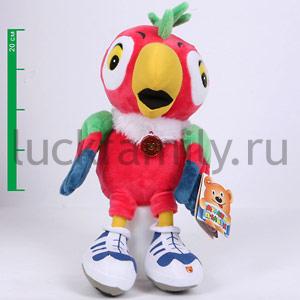 МЯГКАЯ ИГРУШКА "МУЛЬТИ-ПУЛЬТИ" ПОПУГАЙ КЕША В КРОССОВКАХ ОЗВУЧ. РУСС. ЧИП В ПАК. 25СМ в кор.24шт ― Luckfamily.ru