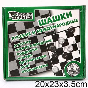 ШАШКИ/ШАШКИ (УМНЫЕ ИГРЫ)  00105 в уп.10шт ― Luckfamily.ru