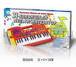 СИНТЕЗАТОР ЭЛ. НА БАТ. 31 КЛАВИША SR952A В РУСС. КОР. 31*4*16СМ в кор.60шт ― Luckfamily.ru
