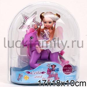 КУКЛА С ЛОШАДКОЙ, С АКСЕСС. В АССОРТ. В ПЛАСТ. 18*16*9СМ в кор.2*24шт ― Luckfamily.ru