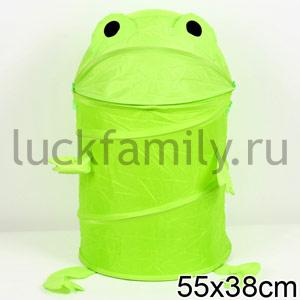 КОРЗИНА ДЛЯ ИГРУШЕК ЛЯГУШКА, ТКАНЬ ПВХ B09732 В ПАК. 35*40СМ в кор.50шт. ― Luckfamily.ru