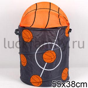 КОРЗИНА ДЛЯ ИГРУШЕК "БАСКЕТБОЛЬНАЯ КОРЗИНА" ТКАНЬ ПВХ В ПАК. 45*50СМ в кор.50шт. ― Luckfamily.ru