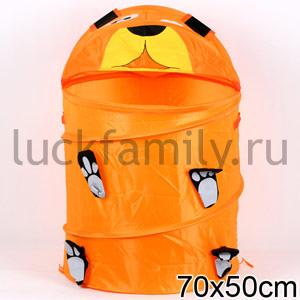КОРЗИНА ДЛЯ ИГРУШЕК "МЕДВЕДЬ" ТКАНЬ ПВХ В ПАК. 50*45СМ в кор.50шт ― Luckfamily.ru