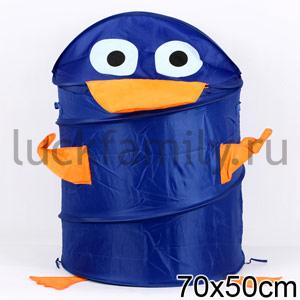 КОРЗИНА ДЛЯ ИГРУШЕК "УТЕНОК" ТКАНЬ ПВХ, ЦВЕТ В АССОРТ. В ПАК. 50*45СМ в кор.50шт ― Luckfamily.ru