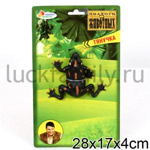 ЛЯГУШКА -ТЯНУЧКА "ИГРАЕМ ВМЕСТЕ" ЦВЕТ В АССОРТ. НА КАРТ. (РУСС. УП.) 28*17СМ в кор.2*72шт ― Luckfamily.ru