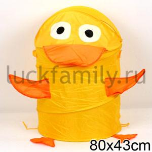 КОРЗИНА ДЛЯ ИГРУШЕК "УТЕНОК", ТКАНЬ ПВХ, ЦВЕТ В АССОРТ. В ПАК. 50*50СМ в кор.50шт. ― Luckfamily.ru