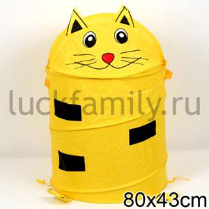 КОРЗИНА ДЛЯ ИГРУШЕК КОШКА, ТКАНЬ ПВХ B07881 В ПАК. 50*50СМ в кор.50шт. ― Luckfamily.ru