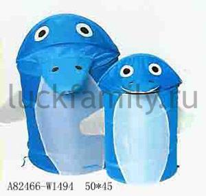 КОРЗИНА ДЛЯ ИГРУШЕК "ПИНГВИН" ТКАНЬ ПВХ В ПАК. 50*45СМ в кор.50шт. ― Luckfamily.ru