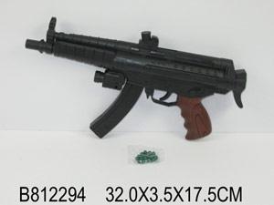 АВТОМАТ ПНЕВМ. С ФОНАРЕМ, С ПУЛЬКАМИ 19702-A1 В ПАК. 34*4*18СМ в кор.2*72шт. ― Luckfamily.ru