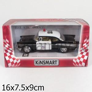 МАШИНА 1957 CHEVROLET BEL AIR POLICE МЕТАЛЛ. ИНЕРЦ. 1:40 ОТКРЫВ. ДВЕРИ В КОР. 16*9*8СМ в кор.4*24шт ― Luckfamily.ru