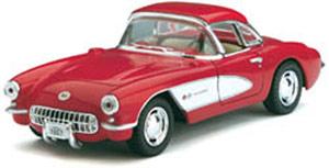 МАШИНА 1957 CHEVROLET CORVETTE МЕТАЛЛ. ИНЕРЦ. 1:34 ОТКРЫВ. ДВЕРИ В ДИСПЛЕЕ УП-12ШТ в кор.2*6уп ― Luckfamily.ru