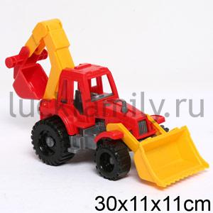ТРАКТОР "ИЖОРА" С ГРЕЙДЕРОМ И КОВШОМ в кор.27шт ― Luckfamily.ru