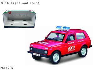 МАШИНА ИНЕРЦ. СВЕТ+ЗВУК, ОТКРЫВ. ДВЕРИ, РУСС. ДИЗАЙН 9120-B EV11629 В РУСС КОР. 26*12СМ в кор.2*12шт ― Luckfamily.ru
