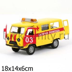МАШИНА "ТЕХНОПАРК" МЕТАЛЛ. ИНЕРЦ. 1:43 СКОРАЯ ПОМОЩЬ, ОТКРЫВ. ДВЕРИ, СВЕТ+ЗВУК В КОР. в кор.2*24шт ― Luckfamily.ru