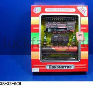 ЖЕЛЕЗНАЯ ДОРОГА "ЛОКОМОТИВ" НА БАТ. СВЕТ+ЗВУК 0633A EV10633 В РУСС. КОР. 38*32СМ в кор.2*12шт ― Luckfamily.ru