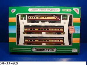 ЖЕЛЕЗНАЯ ДОРОГА "ЛОКОМОТИВ" НА БАТ. СВЕТ+ЗВУК 0634D EV10333 В РУСС. КОР. 50*33*6СМ в кор.18шт ― Luckfamily.ru