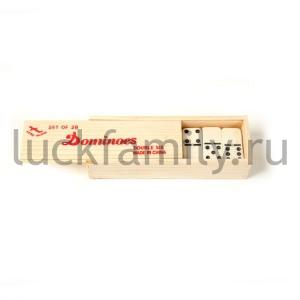 ИГРА НАСТОЛЬНАЯ ДОМИНО В ДЕРЕВ. ФУТЛЯРЕ 18СМ в кор.60шт ― Luckfamily.ru