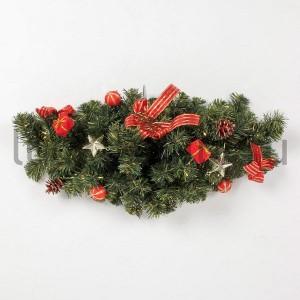 ЕЛОВАЯ ГИРЛЯНДА 60СМ С КРАСНЫМИ УКРАШЕНИЯМИ В ПАК. (РУСС. УП.) в кор.54шт ― Luckfamily.ru