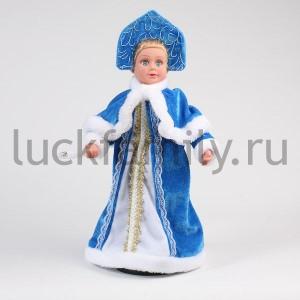 СНЕГУРОЧКА ЭЛЕКТРОМУЗ. НА БАТ. СО СВЕЧОЙ, В КОКОШНИКЕ, РУСС. МЕЛОДИЯ В РУСС. КОР. 41СМ в кор.18шт ― Luckfamily.ru