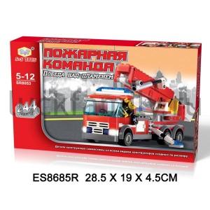 КОНСТРУКТОР ПОЖАРНАЯ КОМАНДА. ПОЖАРНАЯ МАШИНА SR8053 В РУСС. КОР. 28*19*4СМ в кор.2*24шт ― Luckfamily.ru