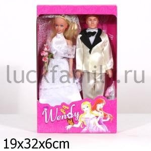 НАБОР ИЗ 2-Х КУКОЛ (ЖЕНИХ + НЕВЕСТА ГНУЩИЕСЯ) С АКСЕСС., В АССОРТ. В КОР. 31*20*5СМ в кор.48наб ― Luckfamily.ru