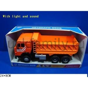САМОСВАЛ НА БАТ. СВЕТ+ЗВУК, ОТКРЫВ. ДВЕРИ 9099D EV14662 В РУСС. КОР. 24*8СМ в кор.2*12шт ― Luckfamily.ru
