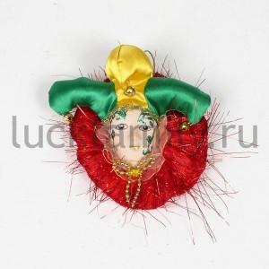 КАРНАВАЛЬНАЯ МАСКА-ПОДВЕСКА 10СМ РАЗНОЦВЕТНАЯ в кор.24*12шт ― Luckfamily.ru