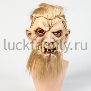 МАСКА КАРНАВАЛЬНАЯ СТАРИК С ДЛИННЫМИ ВОЛОСАМИ, ЛАТЕКС С ХЕДЕРОМ в кор.24шт ― Luckfamily.ru