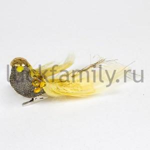 ПТИЦА ДЕКОР. СО СТРАЗАМИ, С ПЕРЬЯМИ, ЦВЕТ В АССОРТ. В КОР. 15,5*4,5СМ УП-12ШТ в кор.100уп ― Luckfamily.ru