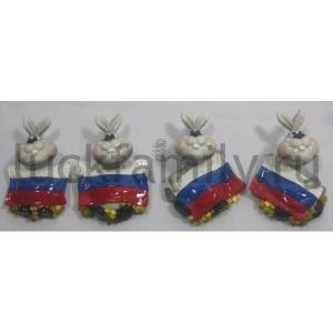 МАГНИТ КРОЛИК С ФЛАГОМ 7,5*5,3*3,2СМ В КОР. УП-12ШТ в кор.24уп ― Luckfamily.ru