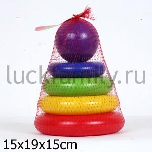 ПИРАМИДА КРОШКА С ШАРОМ  В СЕТКЕ в кор. 22шт ― Luckfamily.ru