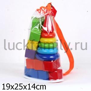 НАБОР  РАДУГА МАКСИ (ПИРАМИДА МАЛАЯ+КУБИКИ) в кор.14наб ― Luckfamily.ru