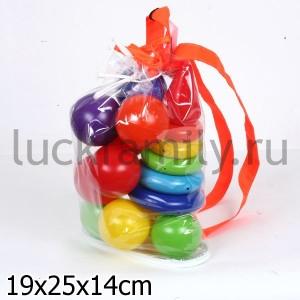 НАБОР  РАДУГА МАКСИ (ПИРАМИДА+МЯЧИ) В РЮКЗАКЕ в кор.14наб ― Luckfamily.ru