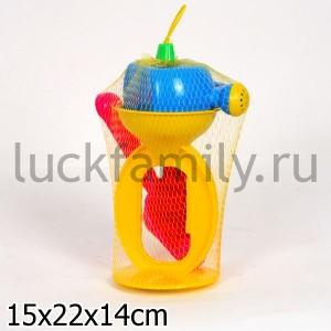 ДЕТСКИЙ ПЕСОЧНЫЙ НАБОР (МЕЛЬНИЦА, ЛЕЙКА-МИНИ, СОВОК L18СМ)  в кор.25шт ― Luckfamily.ru