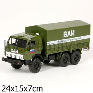 МАШИНА "ТЕХНОПАРК" МЕТАЛЛ. ИНЕРЦ. КАМАЗ ВАИ 1:43 СЪЕМНЫЙ ТЕНТ 3303-28 В РУСС. КОР. в кор.24шт ― Luckfamily.ru