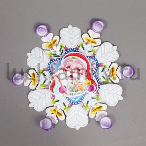 НОВОГОДНЕЕ УКРАШЕНИЕ ДЕД МОРОЗ НА СНЕЖИНКЕ ИЗ БУМАГИ 34СМ в кор.360шт ― Luckfamily.ru