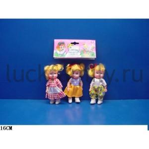 КУКЛА "НАСТЕНЬКА" ЦВЕТ В АССОРТ. В ПАК. (РУСС.УП.) 15СМ УП-3ШТ в кор.12*12уп ― Luckfamily.ru