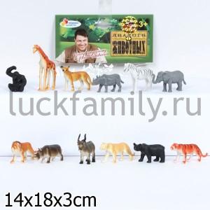 НАБОР ИЗ 12-И ДИКИХ ЖИВОТНЫХ "ИГРАЕМ ВМЕСТЕ" 5СМ В ПАК. (РУСС. УП.) в кор.8*24наб ― Luckfamily.ru